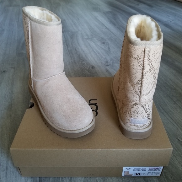 classic short metallic snake boot